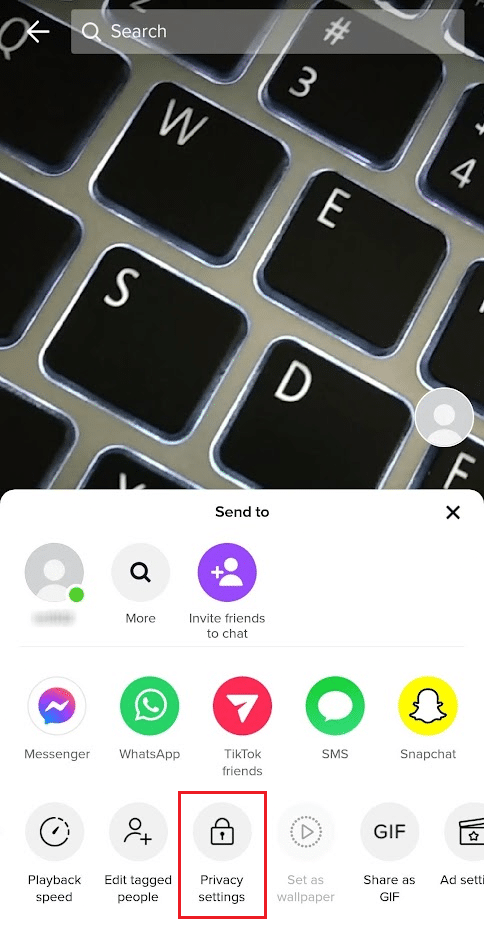 localisez et appuyez sur l'option Paramètres de confidentialité | Comment limiter les commentaires sur TikTok