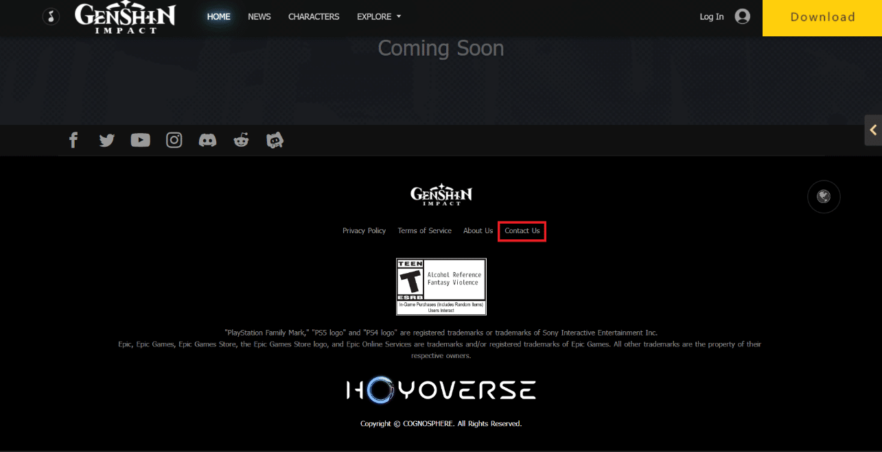 Faites défiler vers le bas et cliquez sur Contactez-nous. 9 façons de corriger l'erreur de connexion Genshin Impact