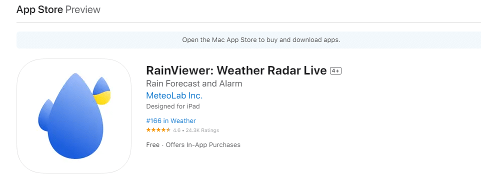 RainViewer: เรดาร์สภาพอากาศสด