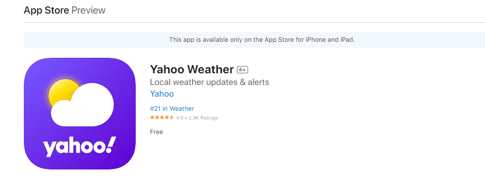 Yahoo Meteo