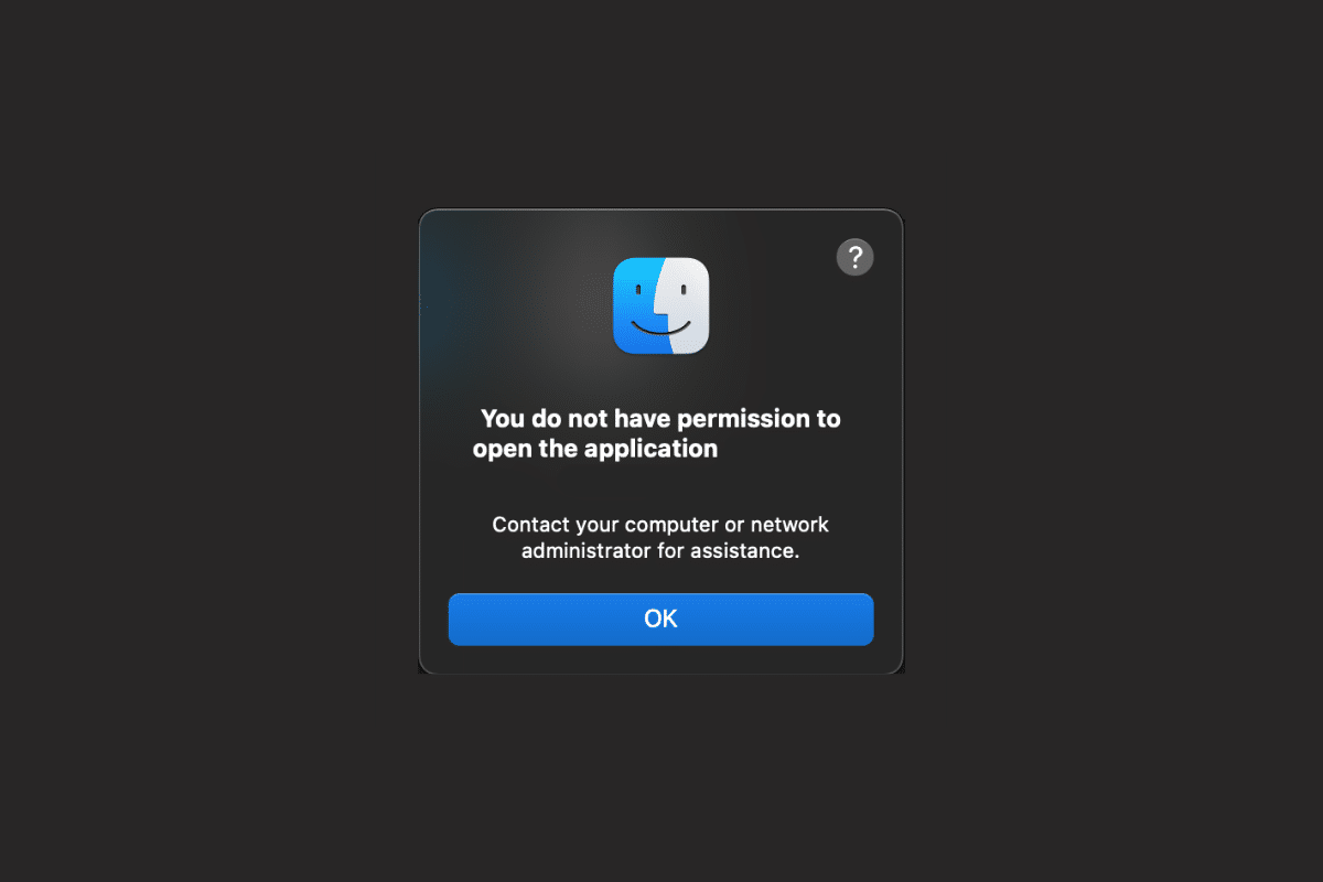 Corrigez que vous n'avez pas l'autorisation d'ouvrir l'application sur Mac