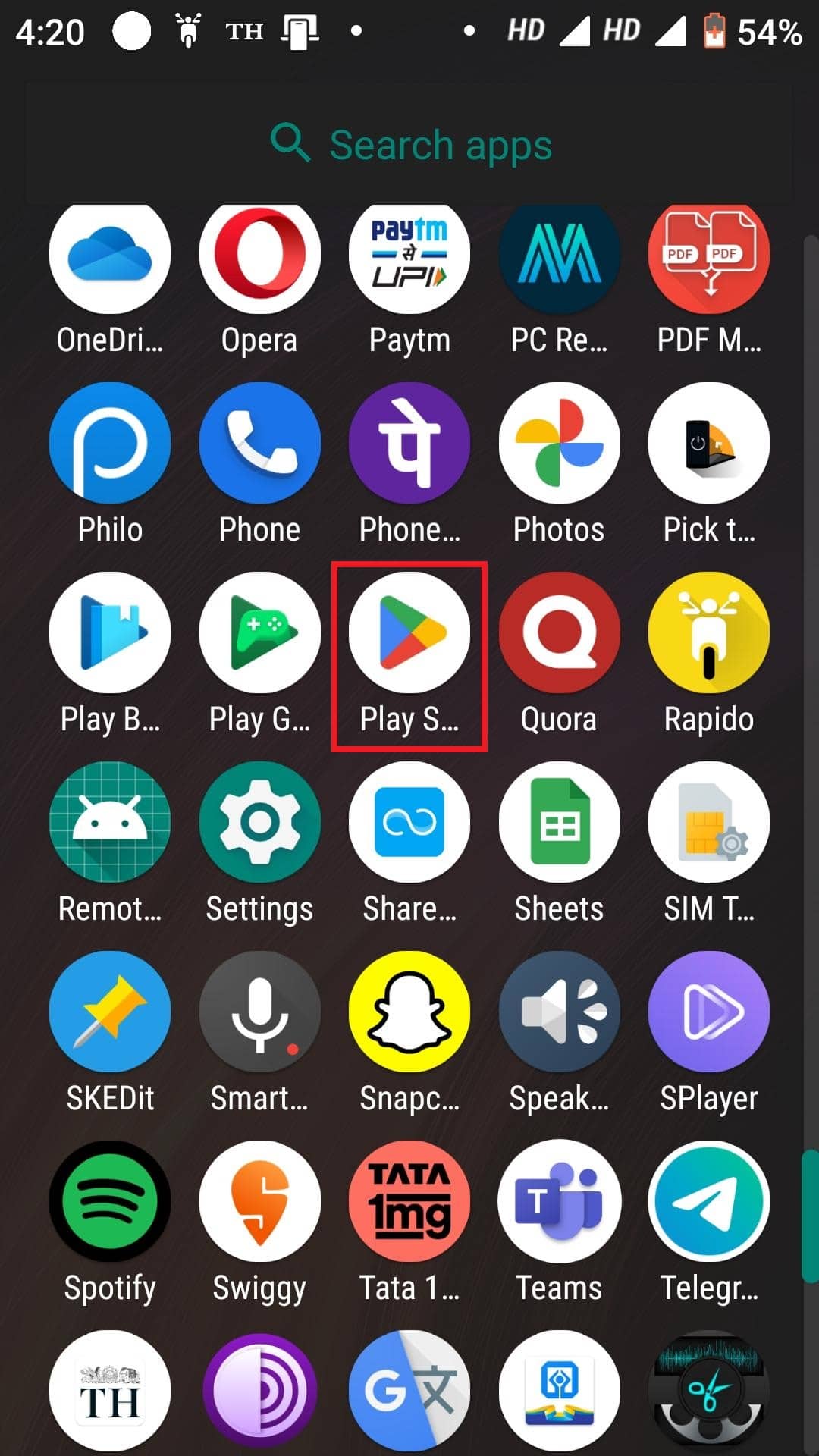 Ouvrez Play Store.