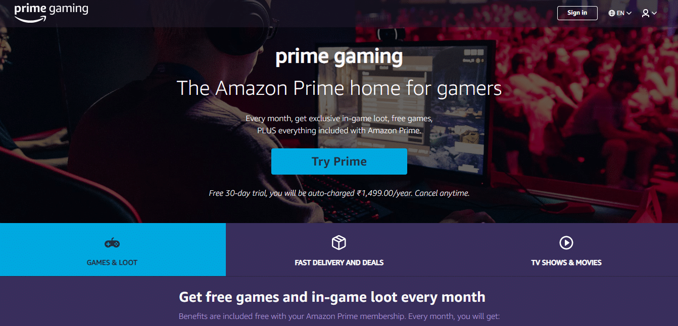 Prime-Gaming-Seite