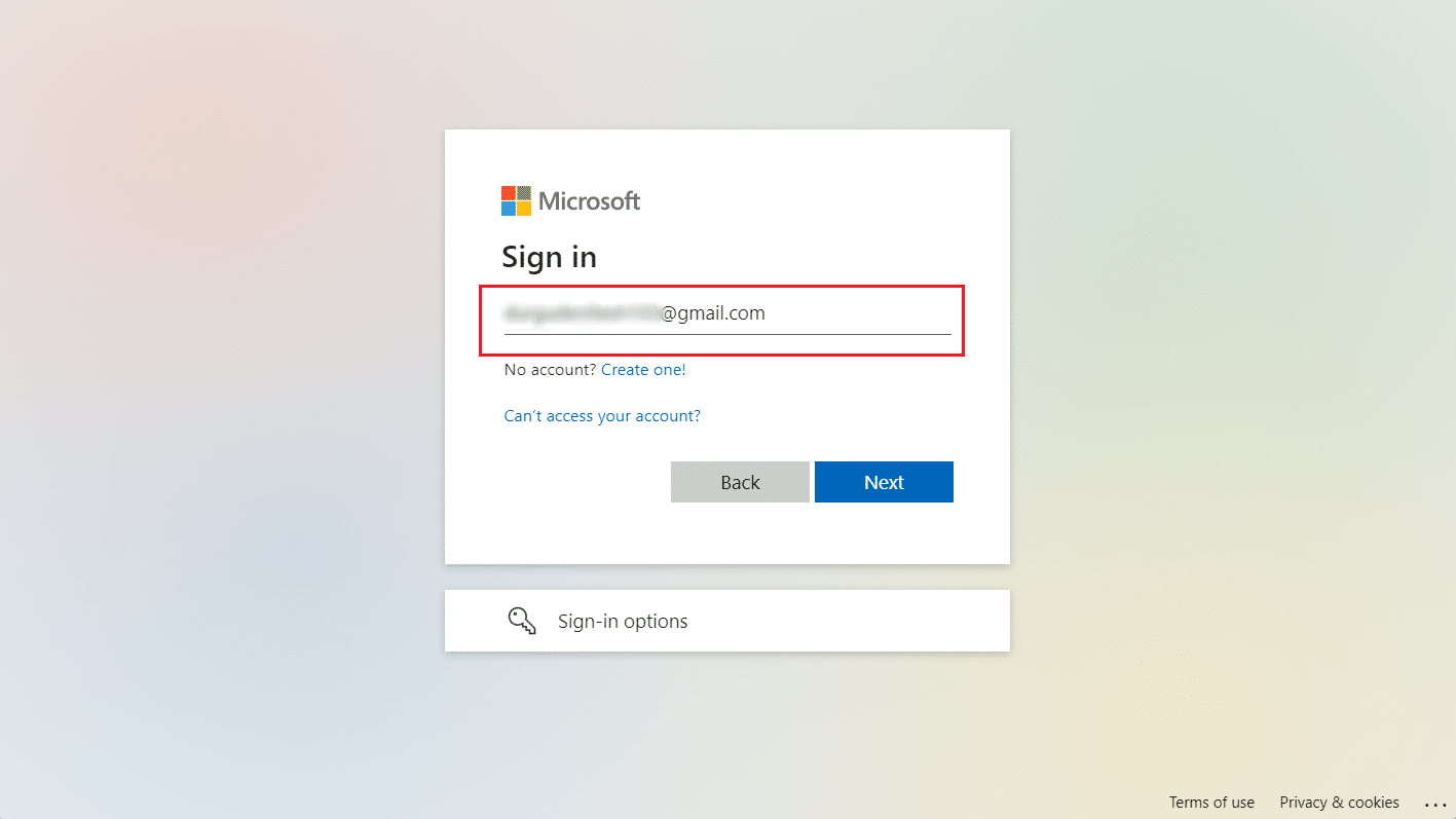 Visita la pagina di accesso di Microsoft e accedi al tuo account