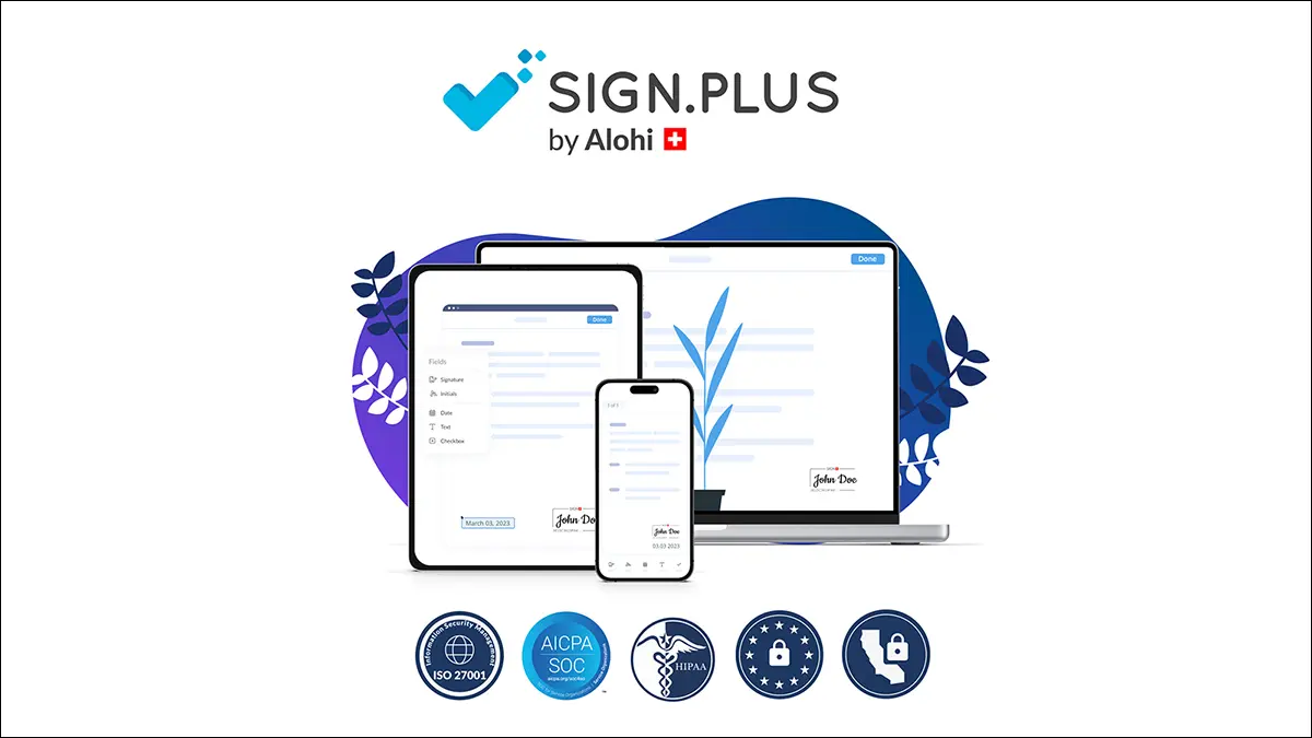 Mobil cihazlar ve dizüstü bilgisayar ile SIGN.PAGE logosu ve markalama