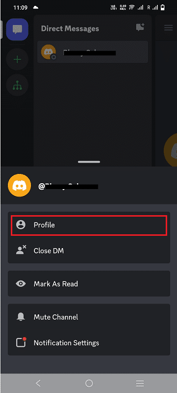 В появившемся всплывающем меню нажмите на опцию «Профиль», чтобы просмотреть раздел своего профиля | Как просмотреть профиль Discord