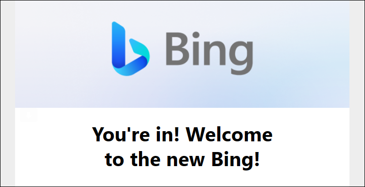 Invia un'e-mail quando ottieni l'accesso al nuovo Bing.