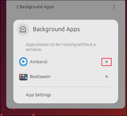 Menu aplikasi latar belakang GNOME 44