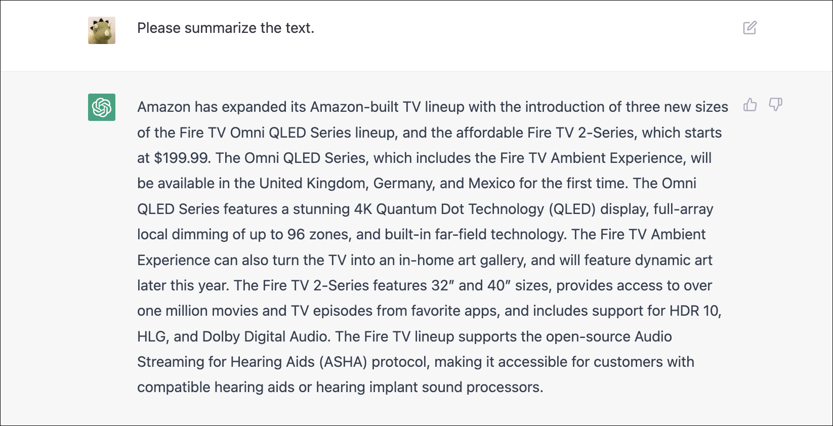 ซีแอตเทิล--(บิสิเนส ไวร์)---วันนี้ Amazon (NASDAQ: AMZN) ประกาศขยายตระกูลทีวีที่ Amazon สร้างขึ้น กลุ่มผลิตภัณฑ์ทีวีที่สร้างโดย Amazon จะรวมผลิตภัณฑ์ Fire TV Omni QLED Series สามขนาดใหม่ ซึ่งรวมถึง Fire TV Ambient Experience; และแนะนำ Fire TV 2-Series ราคาไม่แพงซึ่งเริ่มต้นเพียง $199.99 Amazon ยังเปิดตัวทีวีที่ผลิตโดย Amazon ในประเทศต่างๆ มากขึ้น โดยนำ Omni QLED Series, Fire TV 4-Series และ Fire TV 2-Series ใหม่มาสู่สหราชอาณาจักร เยอรมนี และเม็กซิโกเป็นครั้งแรก (รูปภาพ: Business Wire) (รูปภาพ: Business Wire)