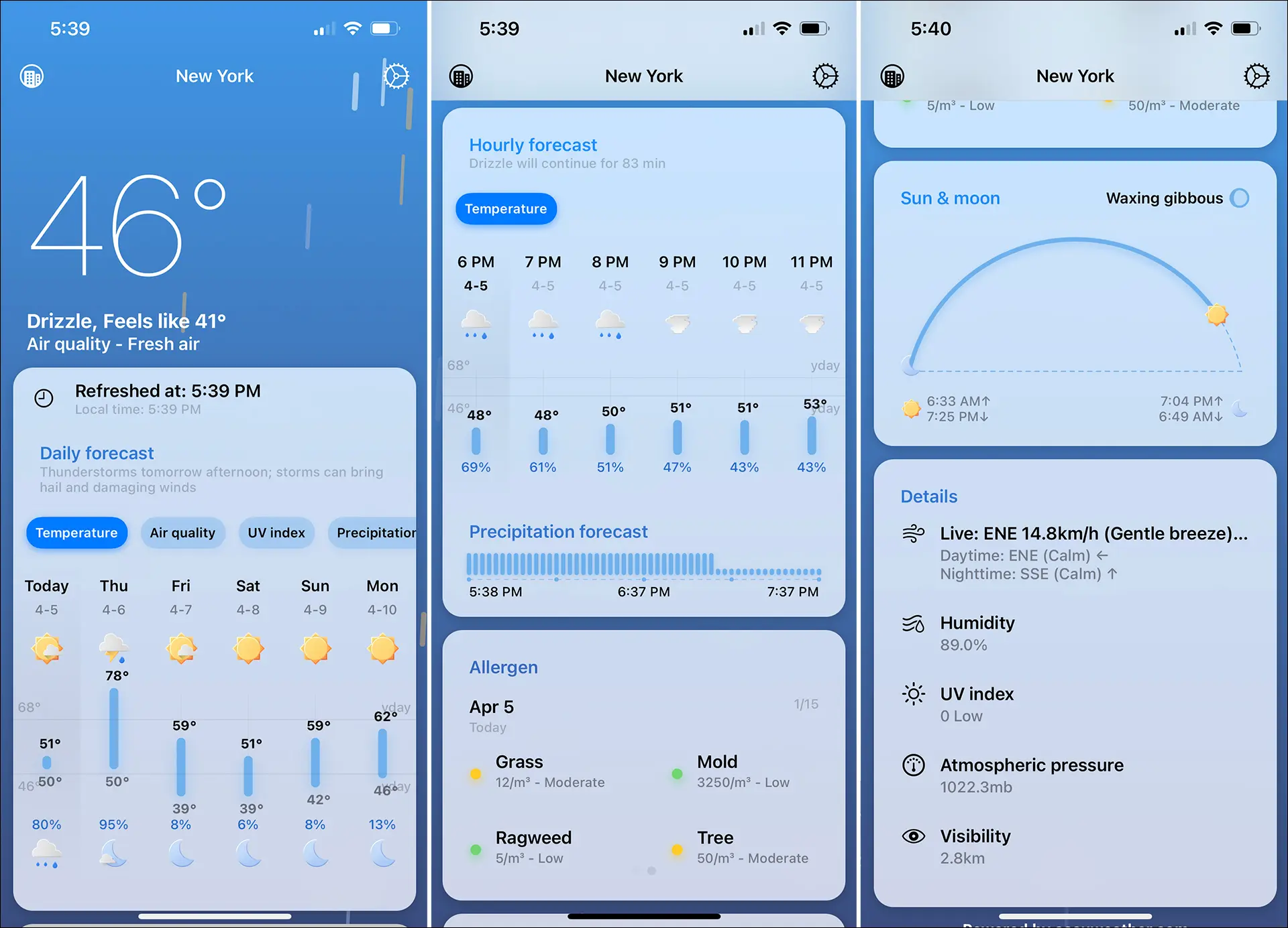 Geometry Weather アプリを紹介する画像。