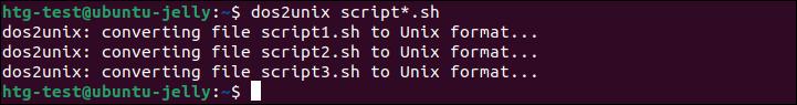 Используйте звездочку в вашей команде dos2unix для преобразования с подстановочным знаком.