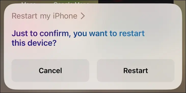 Siri で iPhone を再起動する