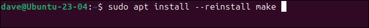 aptコマンドでmakeを再インストールする