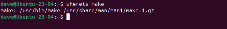 whereis コマンドを使用して make を探す