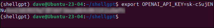 Mengekspor kunci API ChatGPT pada baris perintah