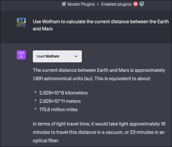Plug-in Wolfram Alpha ChatGPT