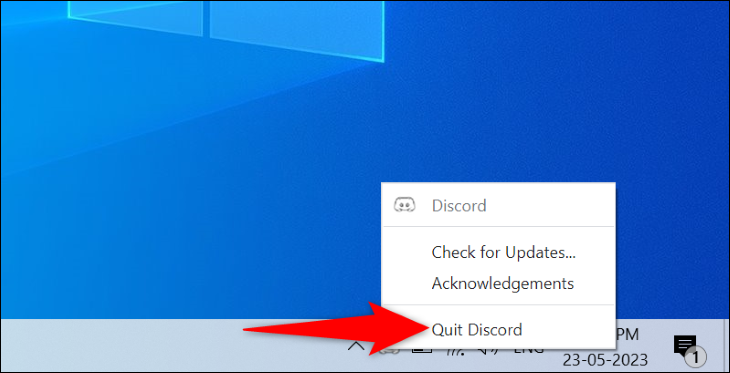 Выберите «Выйти из Discord».