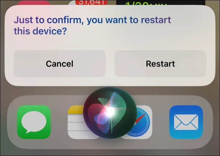 使用 Siri 重启 iPhone