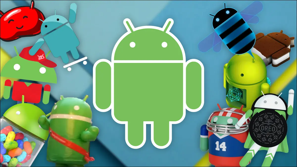 Imagen de muchos robots Android diferentes