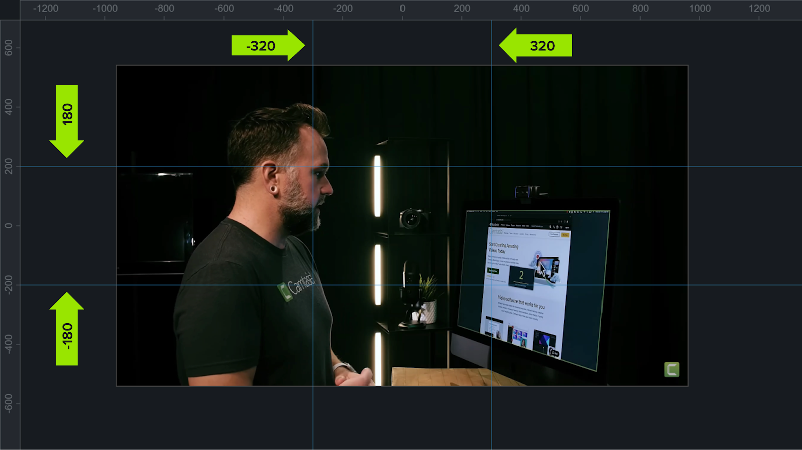 Camtasia 中运行的画布标尺